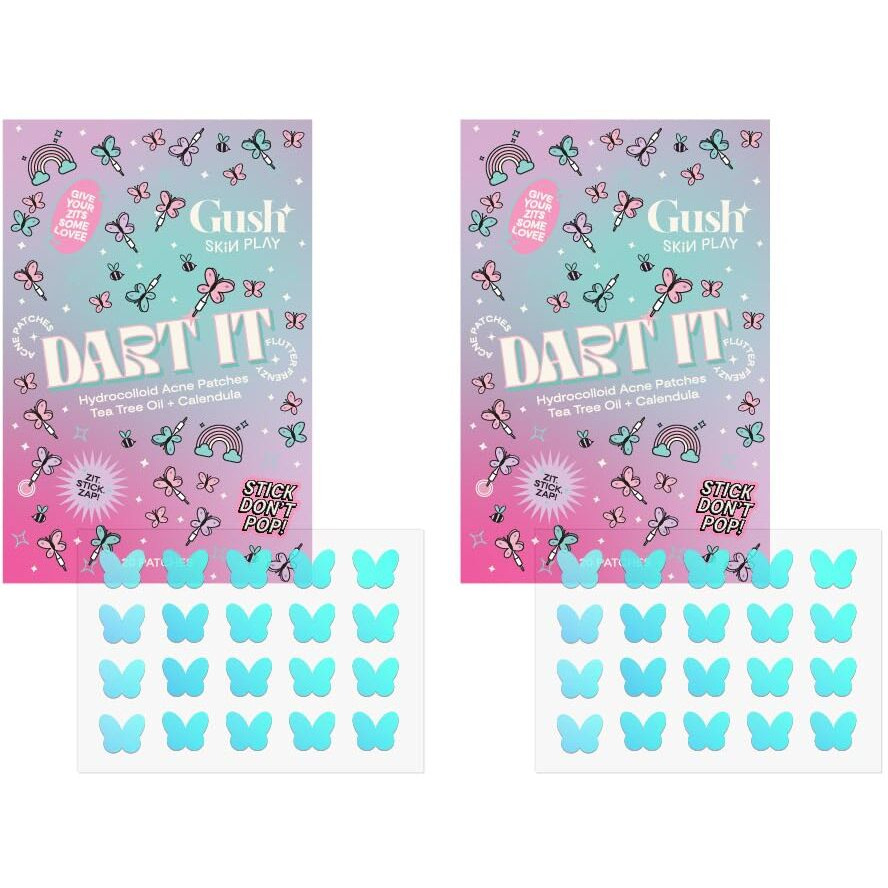 Gush Beauty Acne Pimple Patch | 20 Hydrocolloid Patches With Tea Tree Oil | For Active Surface Acne | Reduces Acne, Pimples & Excess Oil Overnight | (Holographic Butterfly, Pack Of 2)