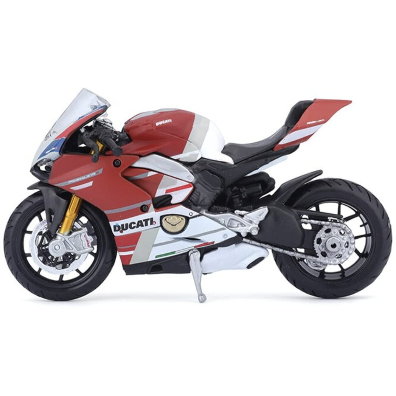 Maisto Koenig-Tom 1/18 Scale Model Compatible With Ducati Replica Miniature Model 1199 Compatible With Panigale Replica V4 S Corse Sports Bike Miniature Scale Model Collectible (Red) Plastic
