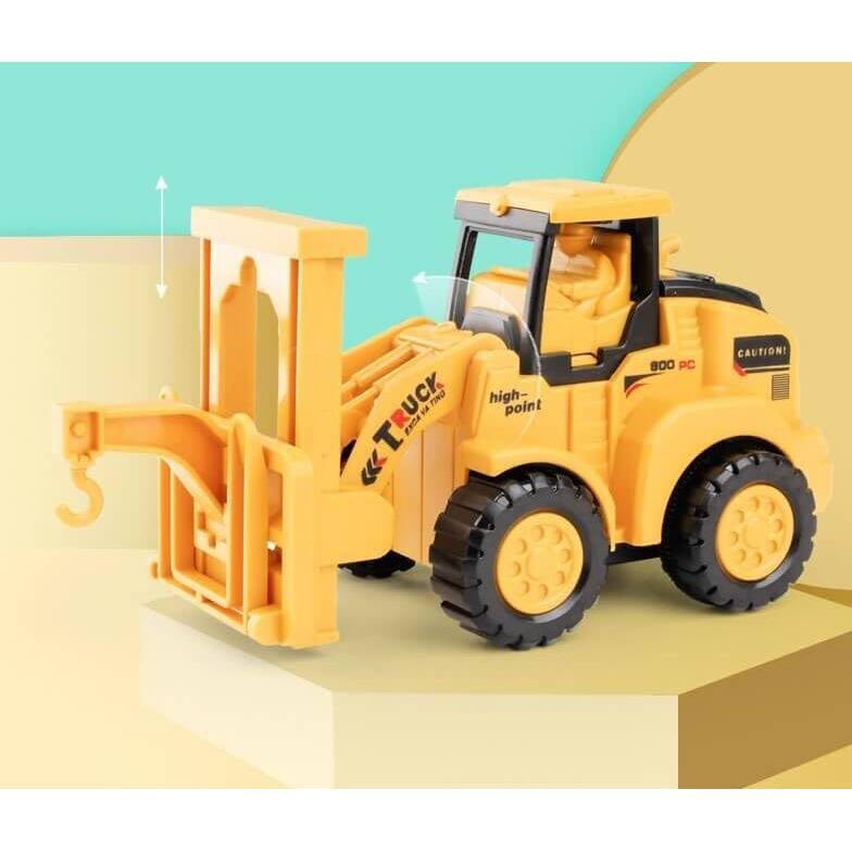 Pluspoint 4Pcs Construction Set - Press And Go Excavator, Pull Back Engineering Cars For Toddlers, Pressure Vehicle Educational Kids Toys