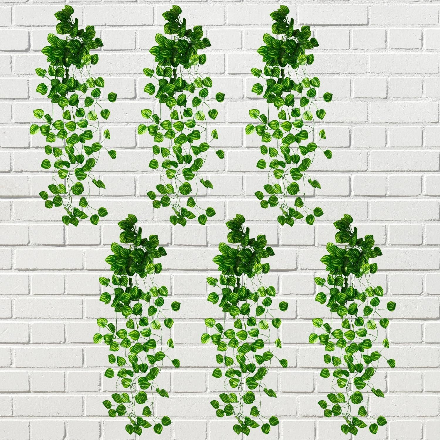 Decorebugs Artificial Plants Leaves Hanging Ivy Garlands Plant Greenery Vine Creeper Home Decor Door Wall Balcony Decoration Party Festival Craft (Pack Of 6)