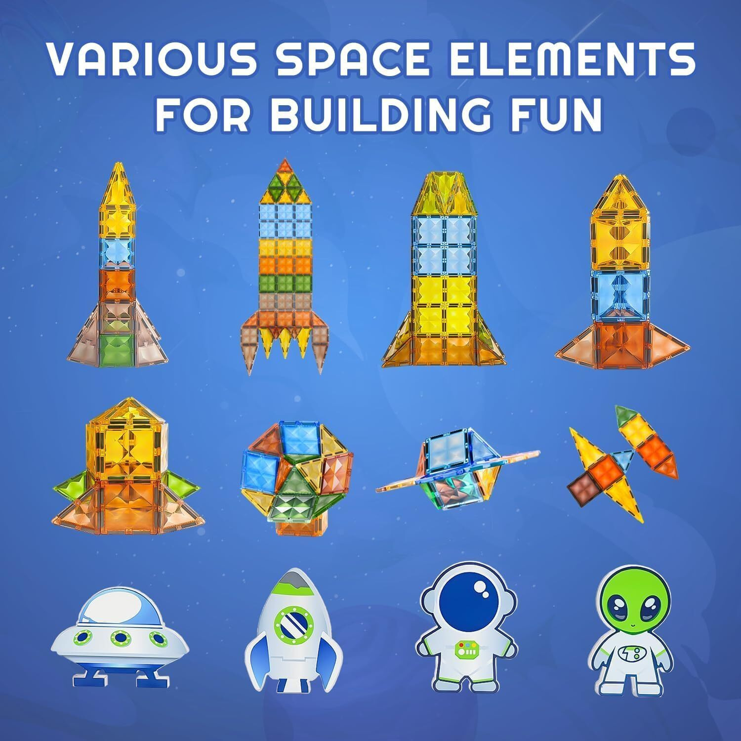 Wirescorts Magnetic Tiles For Kids, Magnetic Building Blocks For Kids 3 4 5 6 7 8 Years, Educational Learning Toys For 2 3 4 5 Year, Magnetic Toys For Kids, Learning Educational Brain Toys - 28Pcs