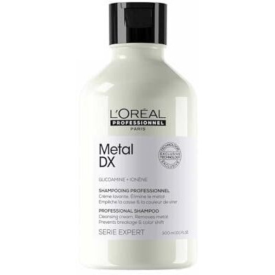 Loreal Professionnel Metal Dx Anti-Metal Sulfate-Free Cleansing Cream Shampoo - 300Ml | Professional Shampoo For Less Breakage, Get Strong & Shiny Hair | With Glicoamine | For Men & Women