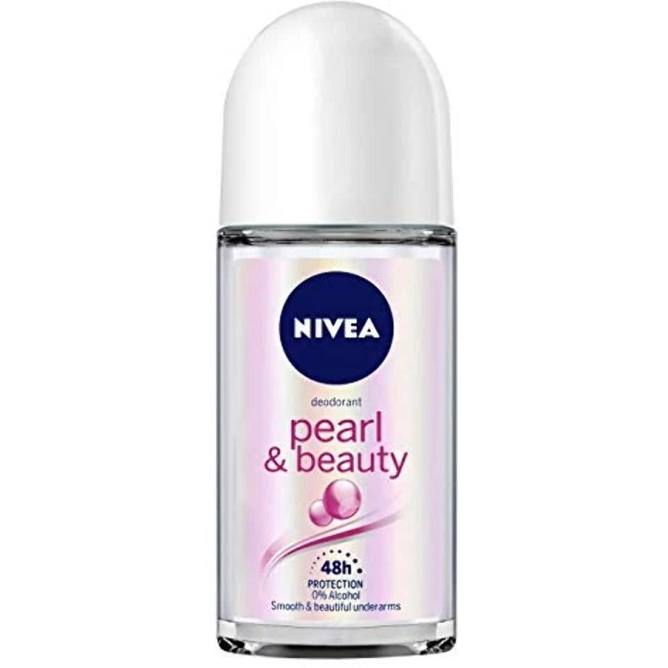 Nivea Pearl And Beauty 50Ml Deo Roll On | With Pearl Extracts & Avocado Oil| 72 H Smooth & Beautiful Underarms | 0% Alcohol | For Women
