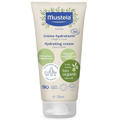 Mustela Organic Moisturizing Cream - 150Ml - With Avocado For Baby's Sensitive Skin - Hypoallergenic, Fragrance-Free, And Dermatologist-Tested - Nourishing Daily Moisturizer