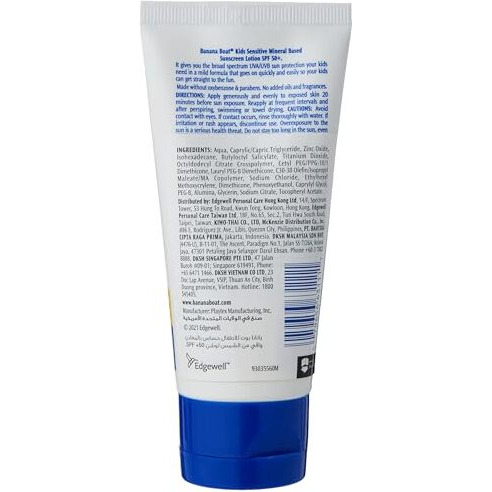 Banana Boat Sunscreen Lotion Combination Skin Uva & Uvb Protection Pa++++ Very Water And Sweat Resistant (Kids Sensitive Mineral Spf 50+ Pa++++, 90Ml)