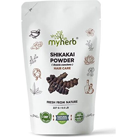 Myherb Pure Natural 100% Organic Shikakai(Acacia Concinna) Powder For Hair Pack || 227 Gm/0.5 Lbs || Excellent Hair Conditioner & Cleanser||For Hair Pack||-For Men & Women