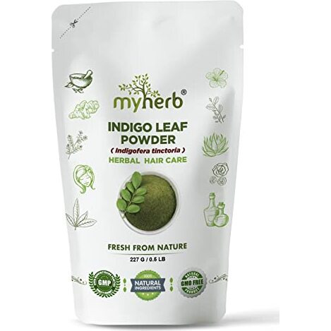 Myherb 100% Natural Organic Indigo Leaf Powder (Indigofera Tinctoria) || 227 Gm/0.5 Lbs || Hair Care & Hair Growth || Hair Care For Black Hair || For Men & Women