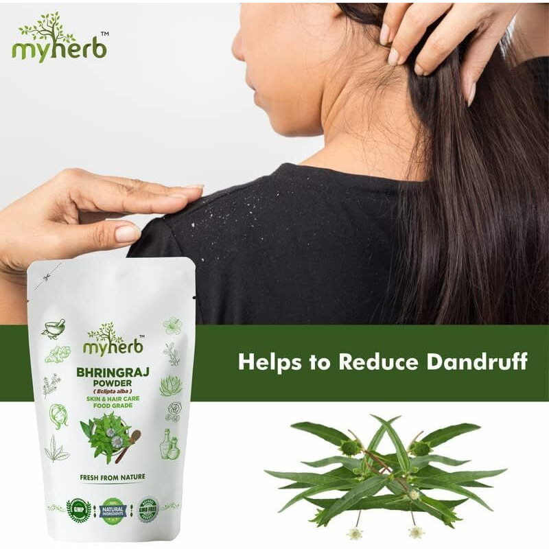 Myherb 100% Natural Organic Bhringraj Powder (Eclipta Alba) || 227 Gm/0.5 Lbs || For Use - Skin, Hair || For Men And Women
