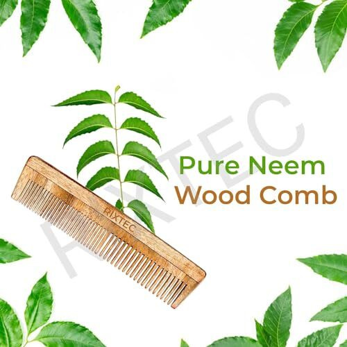 Rixtec Neem Comb, Wooden Comb | Hair Growth, Hairfall, Dandruff Control | Hair Straightening, Frizz Control For Men And Women