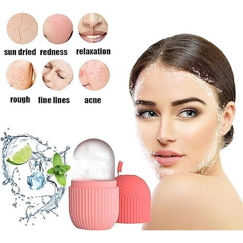 Rixtec Pack 2 Ice Roller For Face Women Skin Glowing Ice Cube Massager Face Puffiness Relief Massage Skin Care Tools For Face Eye(Multi Color)(Facial Roller)