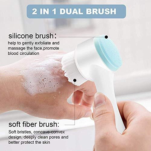 Rixtec Manual Facial Cleansing Brush, 2-In-1 Skin Care Face Brush, Silicone Facial Scrubber Manual Dual Face Wash Brush For Deep Pore Exfoliation Massaging(Multi Color)