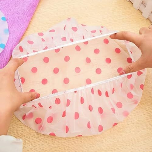 Rixtec Shower Cap Set Of 6 For Women, Reusable Waterproof Elastic Eva Free-Size Bathroom Shower Caps - For Homes, Spas, Salons, Hair Treatment, Beauty Parlors (Multicolored And Multi-Design)