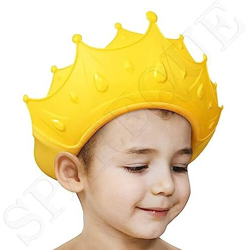 Baby Bath Shower Cap,Bath Visor Hat For Eye And Ear Wash Protection,Adjustable Silicone Bathing Crown Waterproof Shampoo Hat For Washing Hair, Shower Bathing Protection Bath Cap For Toddler, Baby, Kids, Children