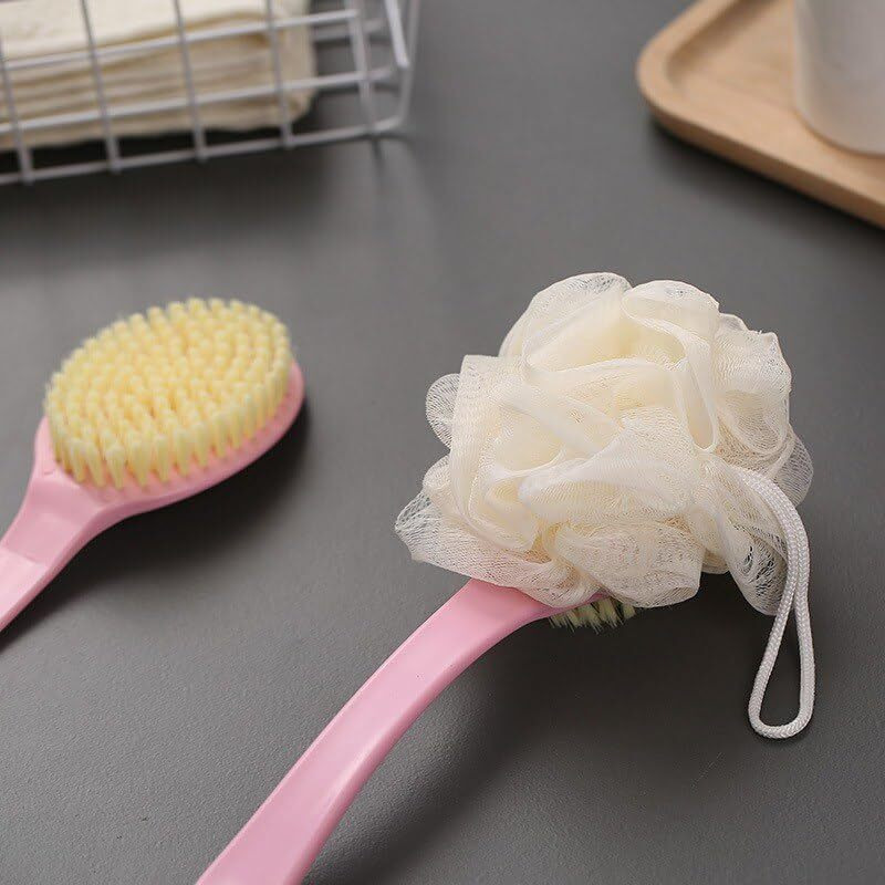 2In1 Creation Bath Body Brush With Soft Comfortable Bristles Long Handle Gentle Exfoliation Improve Skin's Health And Beauty Wet Or Dry Brushing Back Scrubber For Shower (Pack- 2 Pic)