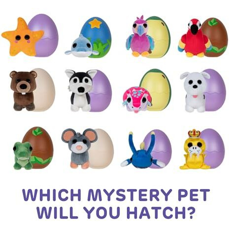 Adopt Me 5 Surprise Plush - 12 Styles - Series 2 - Exclusive Virtual Item Code Included - Fun Collectible Toys For Kids Featuring Your Favorite Pets, Ages 6+