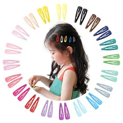 Maycreate 40 Pcs Hair Clips For Girls Kids Metal Snap Barrettes, Assorted Candy Color 2 Inch No Slip Hair Accessories