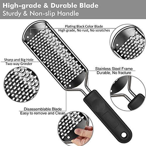 Zorbes Stainless Steel Rasp Callus Filer Blade Foot Care Foot Scraper, Easy Use And Clean, Callus File For Wet And Dry Feet (Pack Of 1, Black)