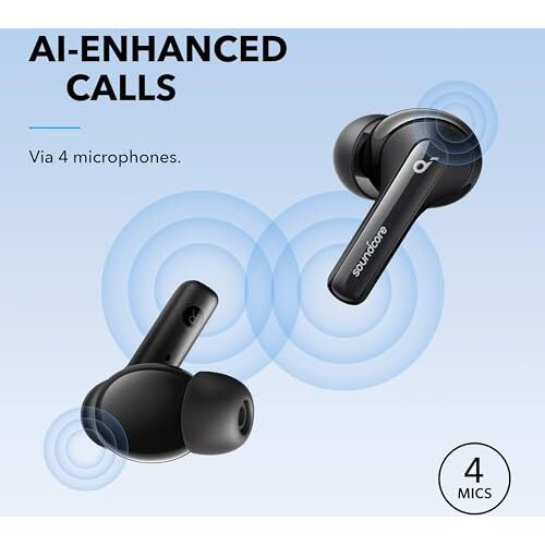 Soundcore Life Note 3I Noise Cancelling In Ear Earbuds, Patented Hybrid Multi-Mode Anc, Tws With 40H Playtime, 6 Mics For Clear Calls, Low Latency, Ipx5 Waterproof, 22 Preset Eqs Via App - Black