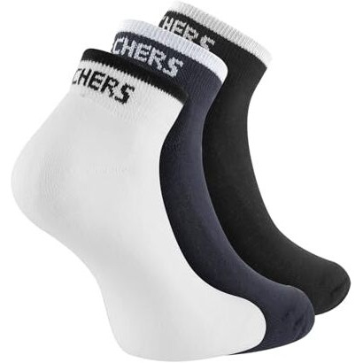 Skechers Ankle Length Cotton 3Pk Mens Half Terry Ankle Socks -S20068Id-Wbkb, Assorted