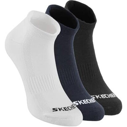 Skechers Regular Cotton 3Pk Mens Half Terry Low Socks Cut-S20069Id-Wbkb, Assorted