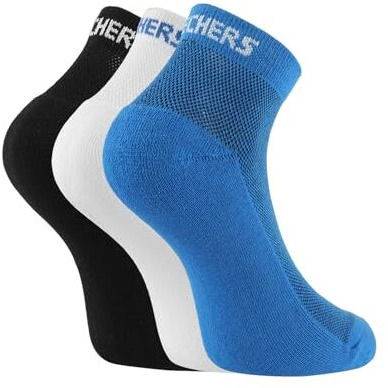 Skechers Cotton 3Pk Mens Half Terry Ankle Length Socks-S20075Id-Wbkb, Assorted
