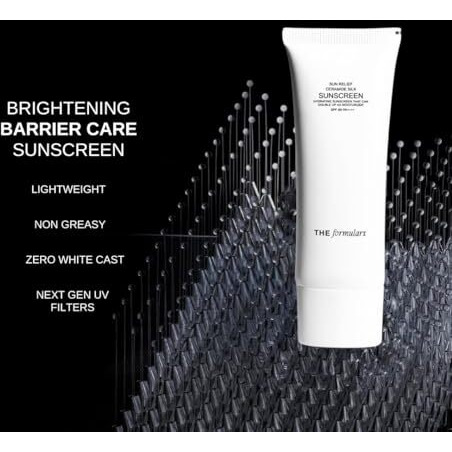 The Formularx Sun Relief Ceramide Sunscreen Spf 50 Pa++++ | Broad Spectrum Uv & Blue Light Protection | For Oily, Acne Prone, Sensitive Skin | Brightening Barrier Care With Niacinamide, Hyaluronic Acid, & Peptides | Lightweight, No White Cast | Water & Sweat Resistant | Men & Women | 50G