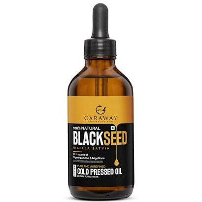 Caraway Organic Blackseed Oil (Kalonji Oil) Cold Pressed - 118 Ml / 4 Oz | Certified Organic Cold Pressed Kalonji Oil For Hair Growth, Drink And Skin Care | Immunity Booster | Edible Grade