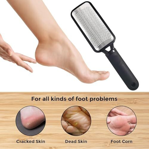 Foot File And Callus Remover - Metal Tool To Remove Dry Skin - Salon Style Dead Skin Remover For Wet And Dry Feet - Professional Foot File And Callus Remover Pedicure Kit
