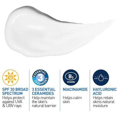 Cerave Am Facial Moisturizing Lotion For Normal To Dry Skin (52Ml) - Broad Spectrum Spf 30 Sunscreen | Non-Comedogenic, Paraben-Free And Fragrance-Free Lotion