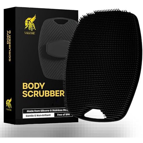 Valkyrie Silicone Body Scrubber Bath Brush,Scrubber For Nourishing Cleaning & Exfoliating Your Skin Lather Boosting Bristles With Ergonomic No-Slip Handle, Body Exfoliator For Men And Women (Bbb)