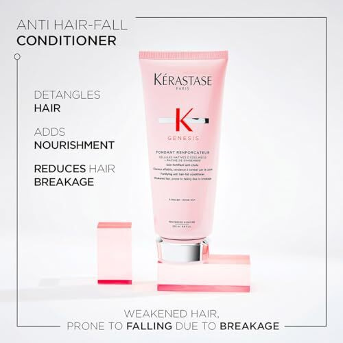 Krastase Genesis Hair Fall Conditioner 200Ml | Anti-Hair Fall Conditioner Suitable For All Hair Types | Infused With Ginger Root And Edelweiss Native Cells