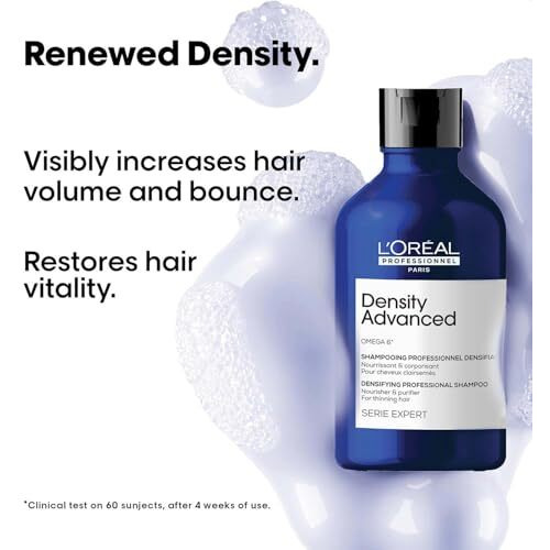 Loreal Professionnel Density Advanced Shampoo For Thinning Hair 300Ml | Visibly Increases Hair Volume & Bounce With Omega 6 | Restore Hair Vitality | For Men & Women