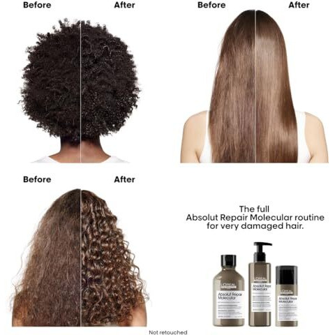 L'Oreal Professionnel Paris Absolut Repair Molecular Deep Repairing Rinse-Off Serum For Damaged Hair - 250 Ml | Repairs Very Damaged Hair And Restores Strength With 2% Peptides Bonder & 5 Amino Acids