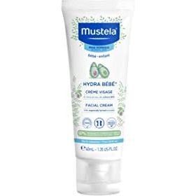 Mustela Hydrabebe Facial Cream - 40Ml | Nourishing Face Lotion For Normal Skin | Hypoallergenic, Long-Lasting Hydration With Sweet Almond & Jojoba Oil | Gentle Care For Newborns & Babies