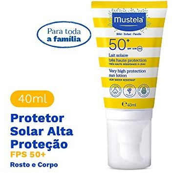Mustela Sunscreen Spf 50-40Ml Broad Spectrum Protection For Sensitive Skin, Water Resistant Formula For Babies And Adults