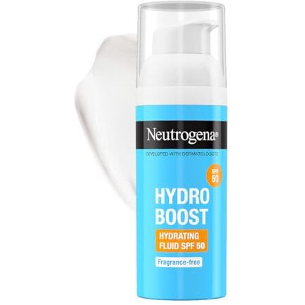 Neutrogena Hydro Boost Face Sunscreen Spf50+ Pa++++ | Hyaluronic Acid & Niacinamide | Uva, Uvb And Long Uva Protection | Oily & Sensitive Skin | Non Greasy & No White Cast | Hydrating Fluid | 50Ml