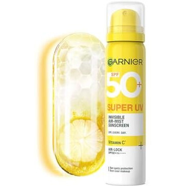 Garnier Superuv Invisible Air Mist Sunscreen Spf50 Pa++++ Uva/B For Broad Spectrum | Application Over Makeup Sunscreen Spray | No White Cast | For All Skin Types | Lightweight | For Men & Women 75Ml
