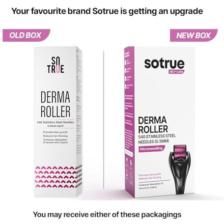 Sotrue Derma Roller For Hair Growth 0.5 Mm With 540 Stainless Steel Needles | Repairs Damaged Hair, Activates Hair Follicles | Reduces Acne Scars | Safe & Effective To Use