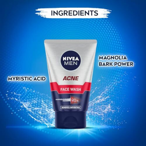 Nivea Men Acne Control Face Wash 50 G | With Magnolia Bark Extracts For 12 Hr Oil Control In Summer | Fights Dirt And Oil | For Oily Skin