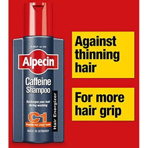 Alpecin C1 Caffeine Anti Hair Fall Shampoo 375Ml - Natural Growth And Strengthening Formula, Reduces Loss, Energizer Strong Vitalizer