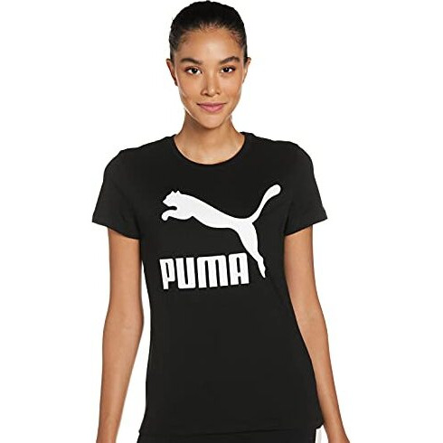 Puma Cotton Women's Printed Regular T-Shirt (53007601_Black L)