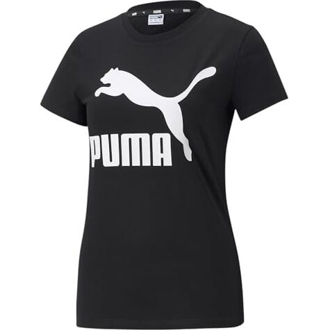 Puma Cotton Women's Printed Regular T-Shirt (53007601_Black L)