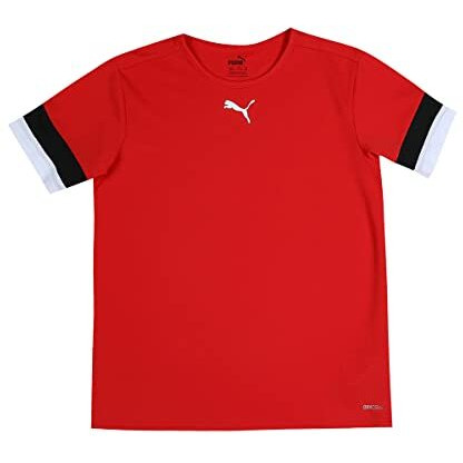 Puma Polyester Unisex Kid's Letter Print Regular Fit T-Shirt (70493801_Red-Black-White 152), 11-12 Years