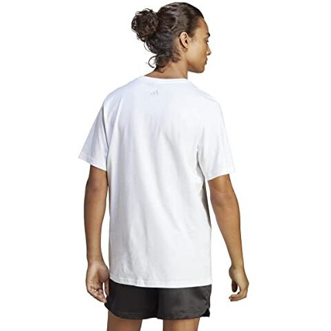 Adidas Cotton Men's Geometric Regular Fit T-Shirt (Ic9349_White, Large