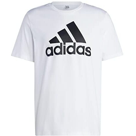 Adidas Cotton Men's Geometric Regular Fit T-Shirt (Ic9349_White, Large
