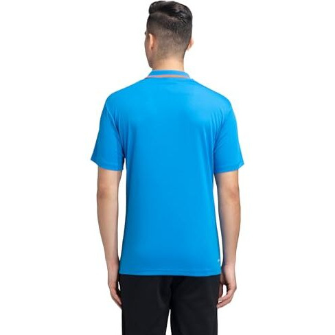 Adidas Polyester Men's Geometric Regular Fit T-Shirt (Ji6696_Bright Blue, Medium