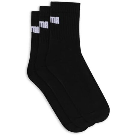 Puma Cotton Unisex-Adult Men Sport Regular Socks 3P, Black-Black-Black, 37/40 (68563003)