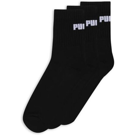 Puma Cotton Unisex-Adult Men Sport Regular Socks 3P, Black-Black-Black, 37/40 (68563003)