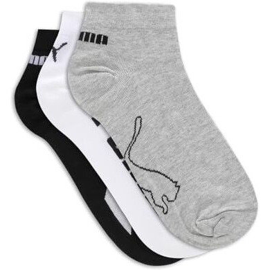Puma Unisex-Adult Cotton Lifestyle Regular Socks 3P, Black-White-Cool Mid Gray, 39/42 (68666801)