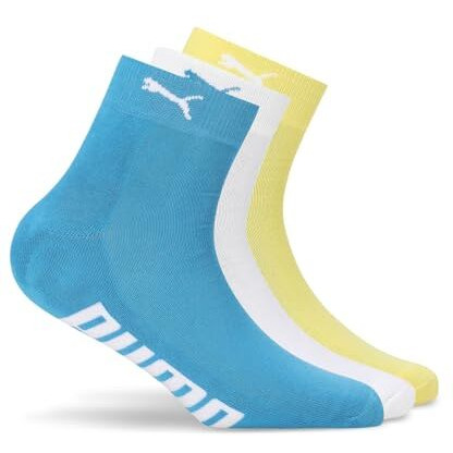 Puma Unisex-Adult Ankle Length Half Terry 3P, Celandine-White-Nrgy Blue, 39/42 (68913803)